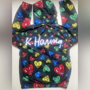 KEITH HARING x MEMBERS ONLY Heart Windbreaker Size S NWOT Cool Pop Art to Wear